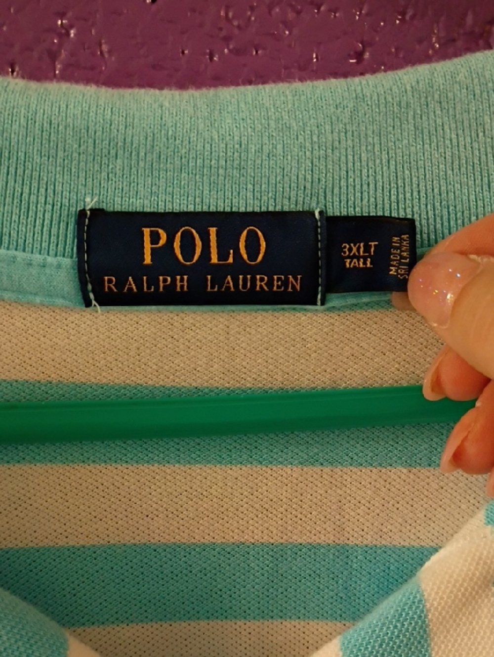 Ralph Lauren Blue & White Striped Polo Shirt - Picture 2 of 4